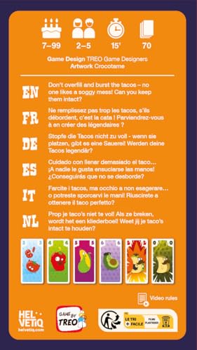 Juego de Cartas Tacoloco de Helvetiq — Juego Estratégico Rápido con Tema de Tacos, Ideal para Familias y Fiestas, para Niños y Adultos, Edad Recomendada 7+, 2-5 Jugadores, Tiempo de Juego 15 Minutos miniatura 4