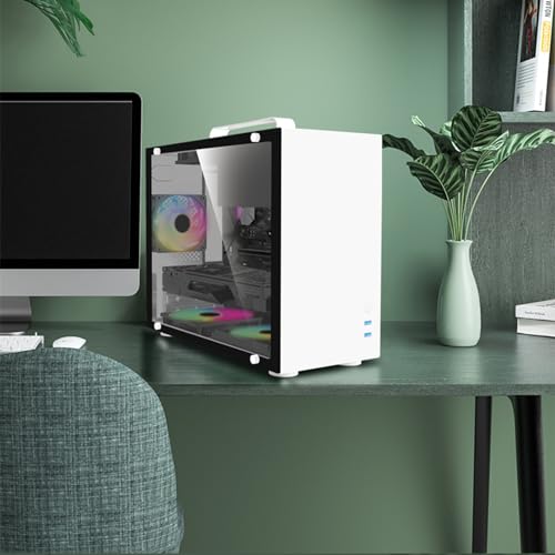Gabinete para PC, Gabinete Gaming con 5 Ventiladores Preinstalados, Mid-Tower compatible con M-ATX/ITX/Mini-ITX, Panel Lateral de Vidrio Templado, adecuado para Gaming y Oficina, con reposabrazos (Color: Estilo 1) miniatura 7