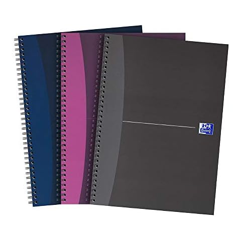 Oxford My Notes, A4 Notebook, Hardcover, Wirebound, Lined, 140 Pages, Assorted Colours, Pack of 3 Cover