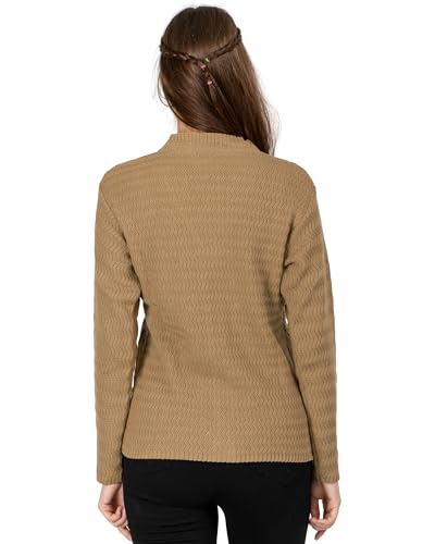 Image of Lady Willington Women Woolen V-Neck Self Design Cardigan Heavy Daffodil Fabric Cardigan Winter Wear Pure Wool Cardigans for Women Sweaters Long Cotty Fully Warm Cardigan Free Sizes