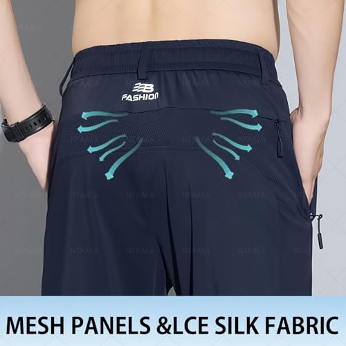 Meshirons - Ice Silk Mesh Panel Casual Pants, Meshirons Mens Pants for Men Over 553