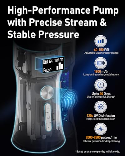 Image of MySmile LP221 Cordless Water Flossers for Teeth w /UVC Light & OLED Display