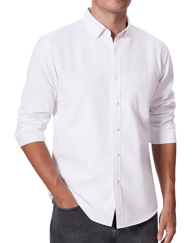 Alimens & Gentle Men's Oxford Shirts Regular Fit Button Down Shirt Business Casual Shirts Long Sleeve Dress Shirt4