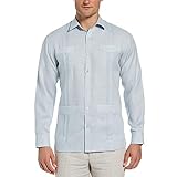 Cubavera Men's Cubavera Men's Long Sleeve Sleeve Guayabera Shirt, Gray Dawn, Small