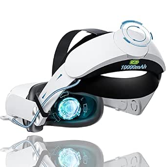 Adjustable VR Head Strap with 10,000 mAh Battery for Meta Quest 2