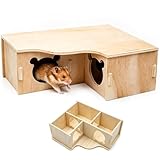 Drei-Zimmer-Wohnung für Kleintiere, 22,5 x 18,5 cm, Hamster Zubehör Hamster Haus, Komfortables Zuhause für Hamster, Hamsterhaus Klein für Sichere Käfige, Nagetiere, Perfekte Unterkunft für Haustiere