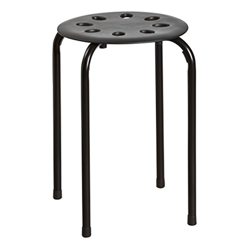 Image of Norwood Commercial Furniture Stacking Stools for Kids and Adults, 17.75 inch Standard Height Portable Nesting Office and Classroom Stools, Black, Pack of 5