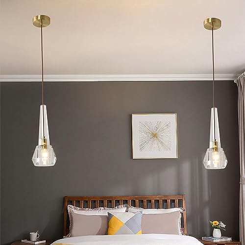 Lustre cristal et cuivre complet E14 réglable pour intérieur