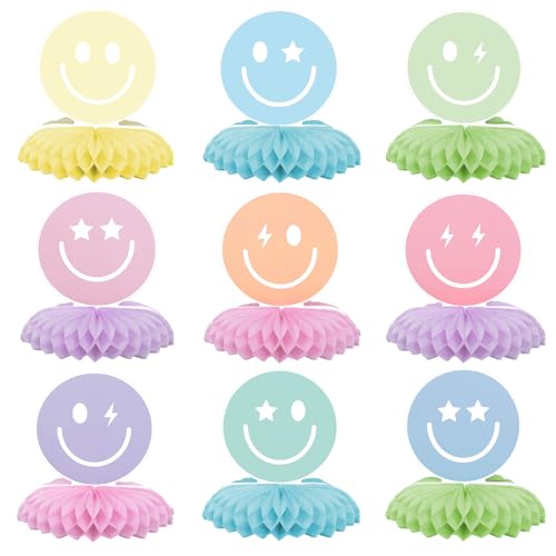 Centres de table nid d'abeille smiley pour buffet de cuisine et salon