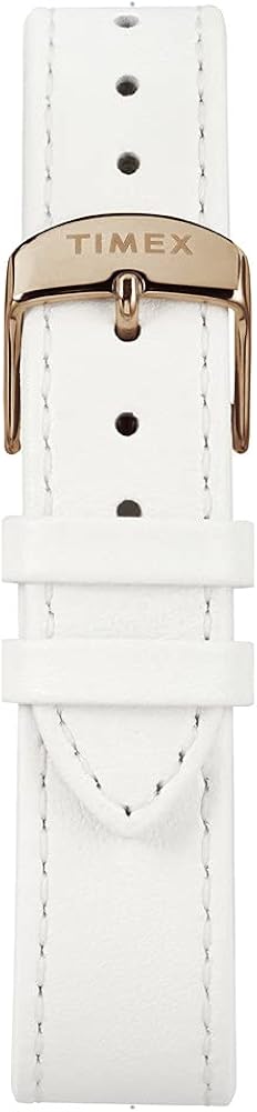 Timex 34 mm Marlin meccanico in oro rosa cassa quadrante argento pelle bianca Timex 34 mm Marlin meccanico in oro rosa cassa quadrante argento pelle bianca