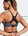 SYROKAN Women's Full Support High Impact Racerback Lightly Lined Underwire Sports Bra Dark Flower ash 38DD