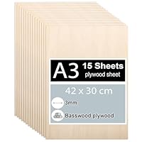 Linde Sperrholz 3mm, 42 x 30 cm, DIY, Laserbearbeitung, Brandmalerei, Modellbau, Deko, Gemälde