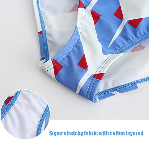 Image of Moon Tree Girls One Piece Swimsuits, Adjustable Double Straps Bathing Suits for Kids Girls Hawaiian Swimwear 3-16 Years