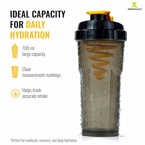 Image of Protein Shaker Bottle for Gym, Leak Proof BPA Free Gym Shaker 700ml with Mixing Ball | Shaker for Protein Shake, Pre Workout & Water | Sipper Gym Bottle for Men & Women