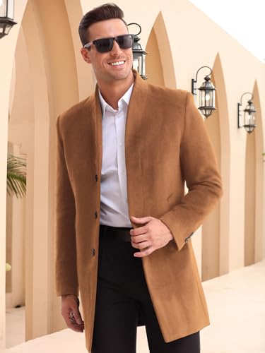 Image of APTRO Men's Wool Trench Coat Hoodie Winter Top Coat
