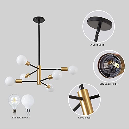 image for KAISITE Modern Sputnik Chandelier - 6 Light Chandelier Light Fixture H
