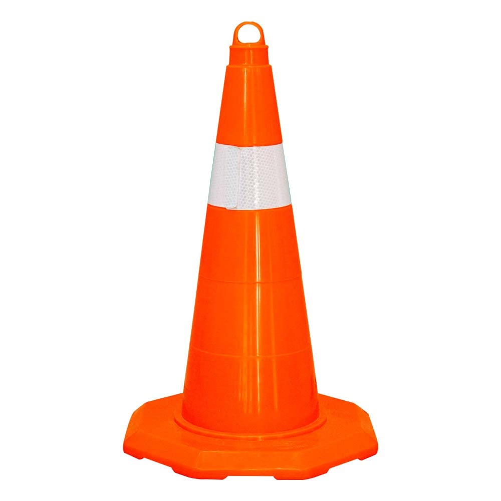 Unbreakable Traffic Cone 50CM (20 Inch) | Durable PVC Orange Traffic Safety Cone with Reflective Collar | High Intensity Reflective Traffic Cone For Road Safety