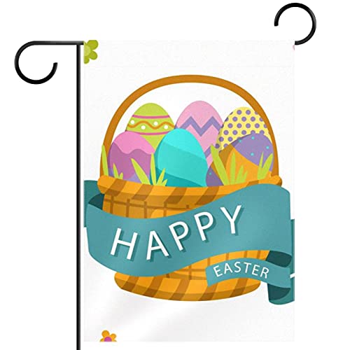 Drapeau de jardin de bienvenue œuf de Pâques avec impression double face haute définition