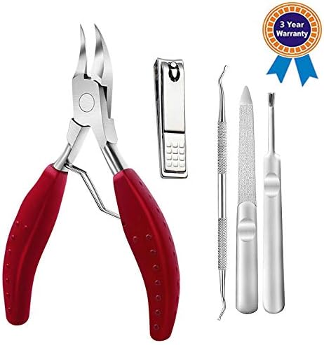 5 pcs Toenail Clippers for Ingrown or Thick Toenails Professional Pedicure Tools Professional Pedicure Tools - Large Handle for Thick or Ingrown Toenails …