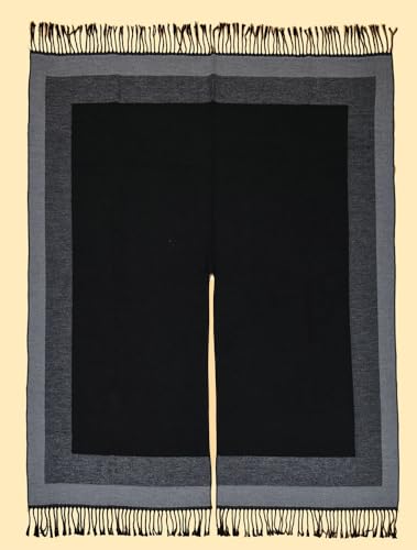 Pashmina Shoulder Cape with Fringe 2025 Color-Block Shawl Wrap for Women Knitted Travel Cover Up for Spring Fall2