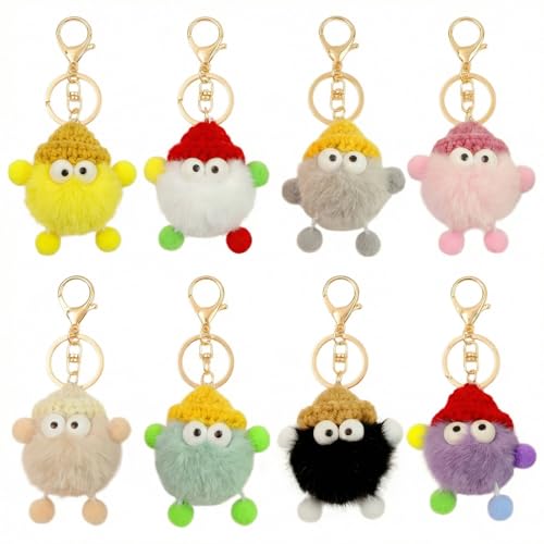 PEAKTOP Llavero de Peluche, 8 Piezas, Colgante de Animal de Felpa, Adornos para Mochila, Bolsos y Decoración de Coche