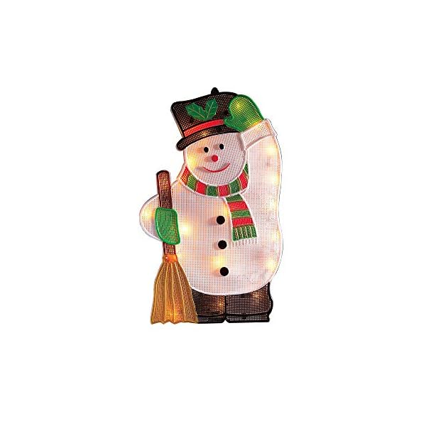 Konstsmide LED Fensterbild, Schneemann, 20 warm weiße Dioden, 230V, Innen, weißes Kabel - 2851-010
