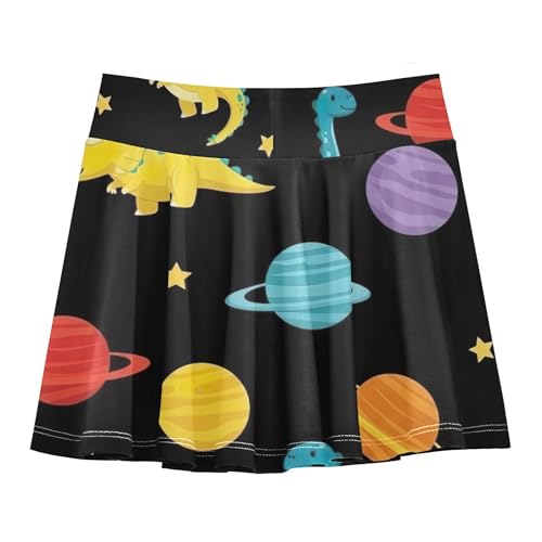 Joisal Tennis Skirts Toddler Dinosaurs Planets Stars Black Girls' Shorts Athletic Skorts Cool Pink Flowy Skirt 4t2