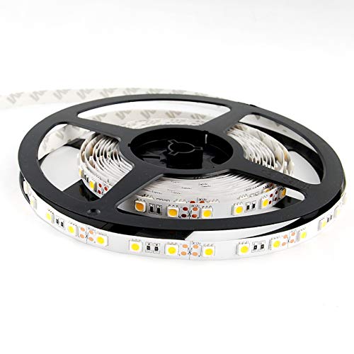 Image of ABI Daylight White 6000K High Brightness Flexible LED Strip Light with AC Adapter, SMD 5050 LED Chips, 5 Meters / 16.4 FT Spool, 12VDC