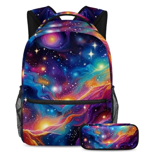 Cartables pour enfants ergonomiques pour soulager le dos avec trousse galaxie