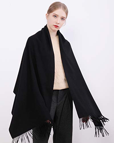image for RIIQIICHY Winter Scarf for Women Black Pashmina Shawls Wraps for Eveni