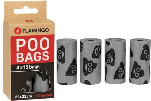 Flamingo Kotbeutel Basic Lacha Silber-Schwarz – A:22cm B:32cm, 60 Stück, Praktisch und Zuverlässig, Einfach zu Verwenden