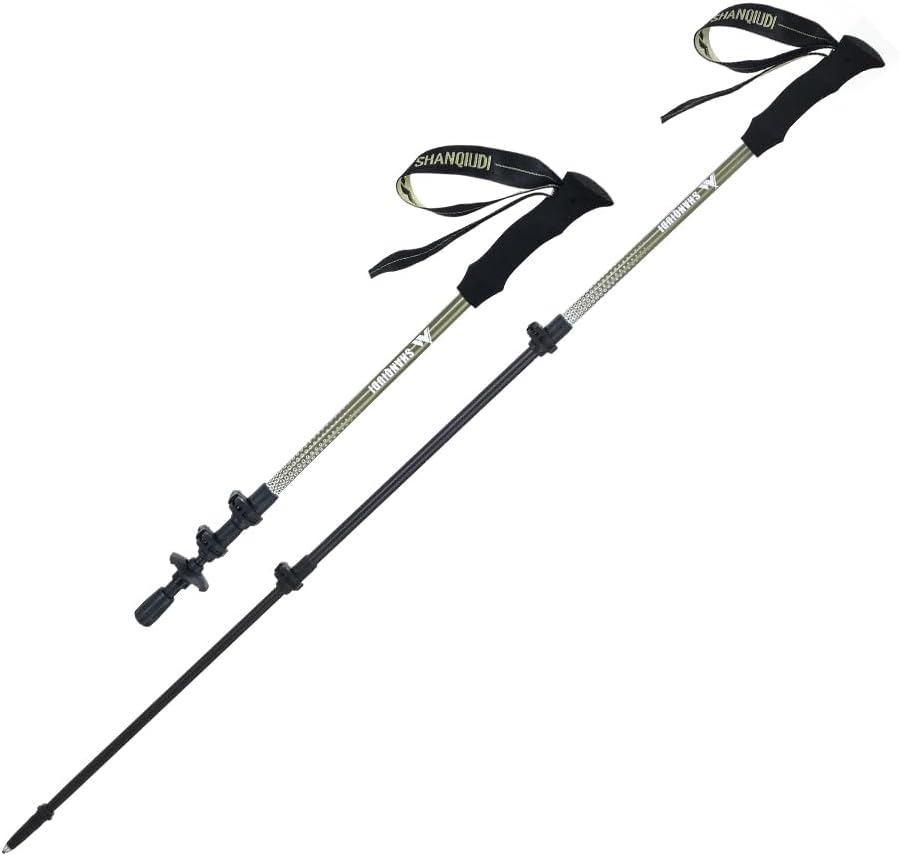 Ultralight Trekking Poles Adjustable Length Hiking Poles Collapsible Lightweight Trekking Poles for Backpacking, Camping, Walking, Pair of Foldable Moutain Trekking Poles 24.8-53.1in