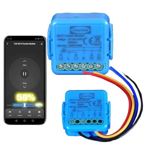 Cloud Even Interruptor de persianas WiFi,Control de voz con Alexa y Google Home,Módulo mando para persianas eléctricas,Control App Smart Life, Temporizador Switch para persianas y cortinas (2)