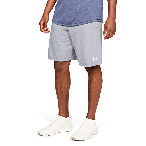 Under Armour Men's sportstyle Cotton Shorts, Steel Light Heather//Onyx White, Large