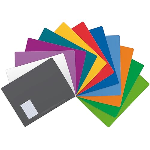 Conipa 12 x Schnellhefter (Set) DIN A4 mit Beschriftungsfeld PP-Kunststoff (Plastik) - Hefter & Mappe Schule & Büro (extra langlebig) - Heft-Mappen Organisation (PVC-frei) blickdichtem Deckblatt