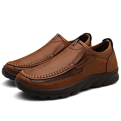 Zapatos casuales de cuero para hombres transpirables y ligeros estilo vestir moda actual