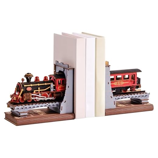 ROBOTIME Puzzle 3D Madera DIY Sujeta Libros Tren del Siglo