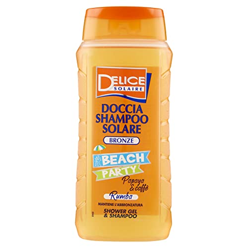 DELICE SOLAIRE Bronze Beach Party Rumba Solar Shampoo 300 ml, Papaya und Kaffee, Bad und Shampoo in Einem Cover