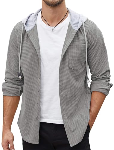 COOFANDY Mens Corduroy Shirts Jacket Casual Stylish Long Sleeve Button Up Shirt Jacket