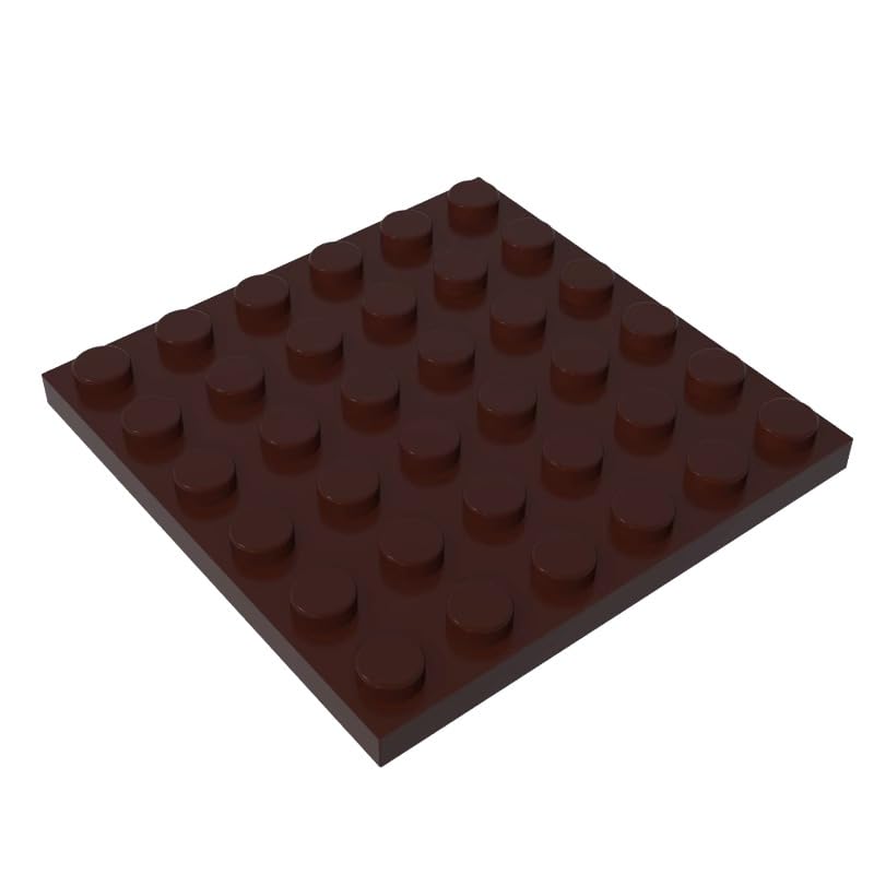 3958 Foundation Plate Plate 6x6 10 Pieces GDS-523 Compatible with Lego Building Blocks Color:Dark Brown