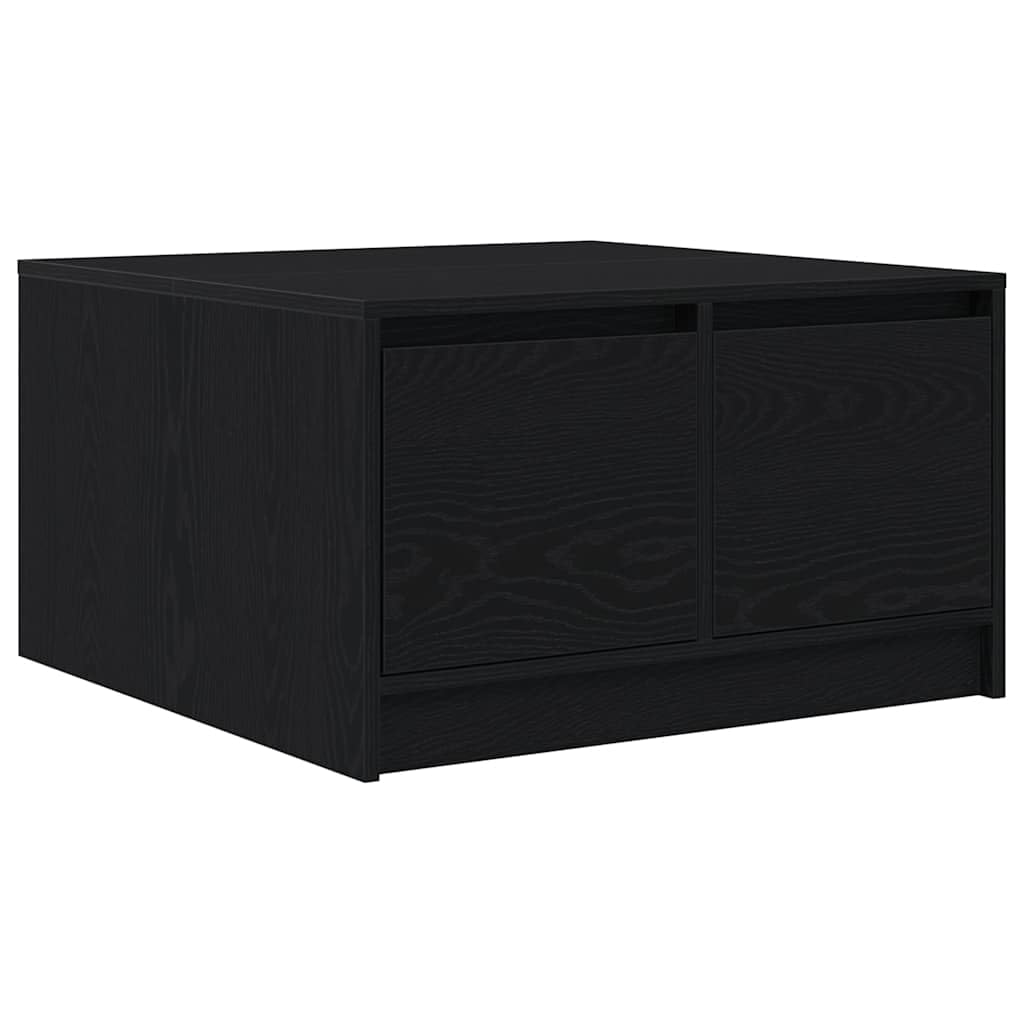 Table basse avec tiroirs chêne noir 70,5x70x40 cm pour salon moderne