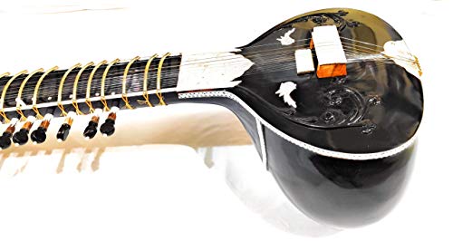 Sitar, Vilayat Khan style black Sitar,By Radhey Shyam Sharma & Co...