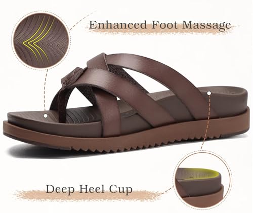 Image of KuaiLu Womens Dressy Orthotic Flip Flops Trendy Comfortable Cushion Recovery Walking Criss Cross Thong Sandals Lightweight Yoga Foam Summer Slides with Plantar Fasciitis Arch Support