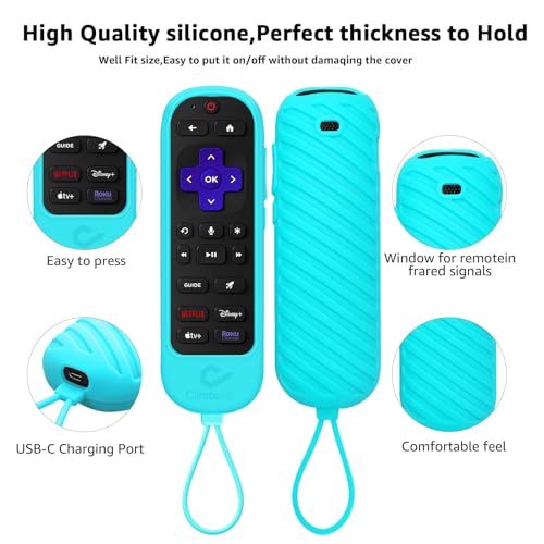[2 Pack] Climberer Remote Case Cover Compatible with Roku Ultra/Roku Voice Remote Pro (2nd Edition) & Rechargeable Roku Pro, Glow in The Dark Makes it Easy to find by Climberer - Image 3