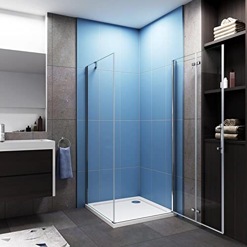 Mamparas Angular Plegable + Panel Fijo 6mm Antical 100x70x195cm