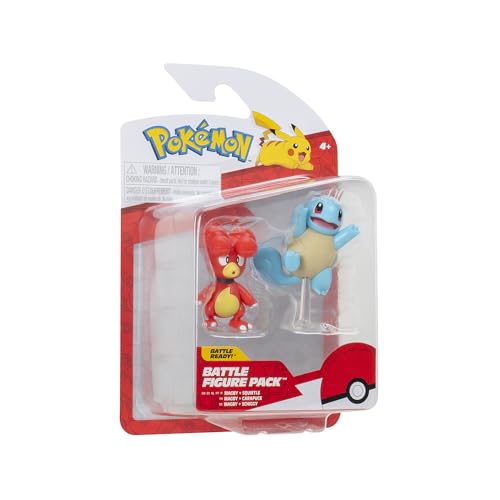 Pokemon Battle Figure 2 Pack (Magby & Squirtle #5) W19 Figure, Red, 2 pulgadas y 3 pulgadas - Image 2