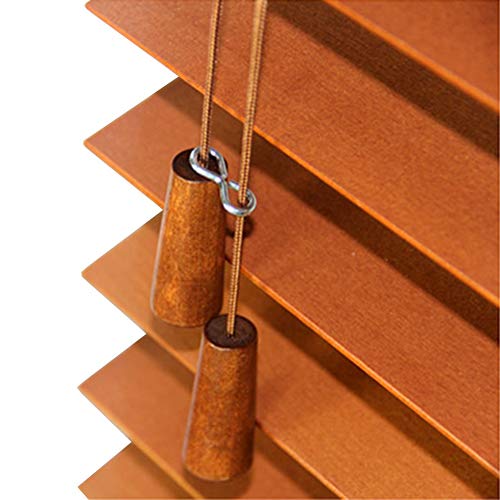 Lqdp Estor  Enrollable  Persianas Venecianas Persianas Oscuras Venecianas, Listones de 50 mm Marrones, Persianas de Madera con Accesorios - Balcón del Dormitorio, 130cm/ 110cm/ 90cm/ 60cm de Ancho