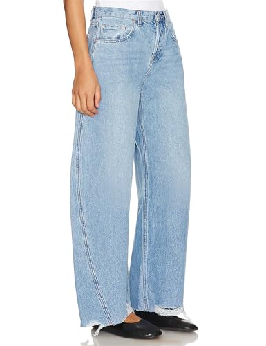 Barrel Jeans Women Trendy Baggy High Waisted Wide Leg Cropped Stretch Ankle Ripped Horseshoes Denim Pants 20252