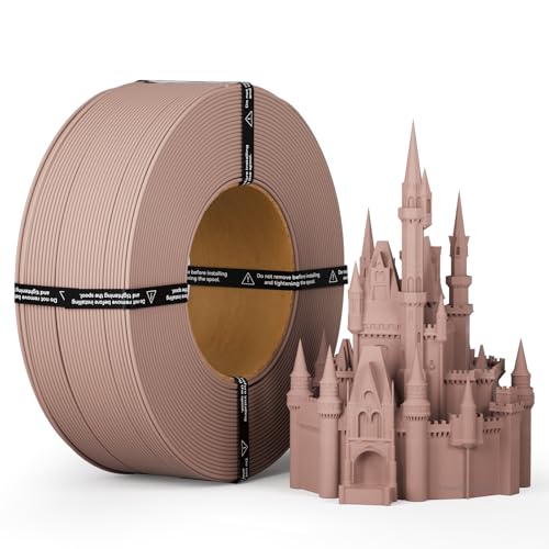 マットPLA 補充フィラメント 1.75mm ブラック 1kg スプールレス設計 寸法精度±0.02mm 繰り返し使用可能スプール対応 3Dプリンター用 茶色