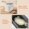 Davivy Bread Maker Machine with Silicone Baking Gloves, Double Kneading Paddles, 15-in-1, 15-Hour Delay Timer, 1-Hour Keep Warm & Nonstick Pan, 3 Loaf Sizes & 3 Crust Colors,Add Nut Signal